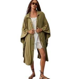Anthropologie | Women's Pilcro Tan/Camel Utility Jacket or Poncho (One Size)